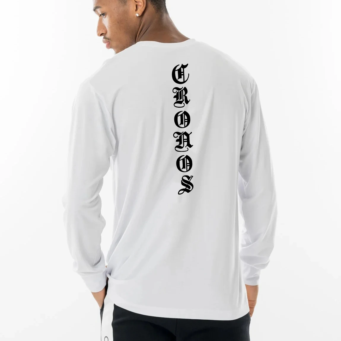 Undershirt Crew Neck - 新作 メンズ CRONOS 長袖Tシャツ、春物、純綿、プリント柄、ベーシックなクルーネック、アンダーシャツ、ゆったりとしたシルエットのスポーツカジュアルトップス。